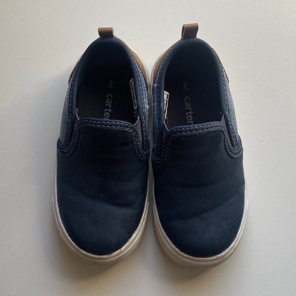 🌻 Carter's Dark Blue and White Kids Slip-On Sneakers